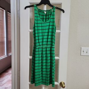 Gap Green Navy Stripe Modal St Patrick’s Day Dress Ruched T Back Medium